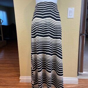 Double Take Striped Maxi Skirt Stretch Size L